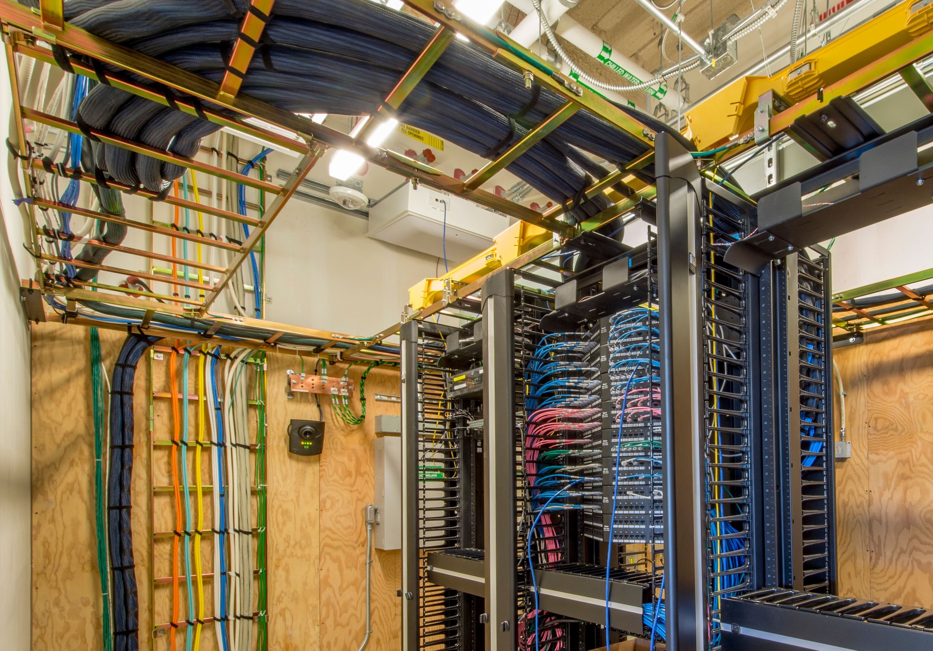 Server Room with Wiring and cables.